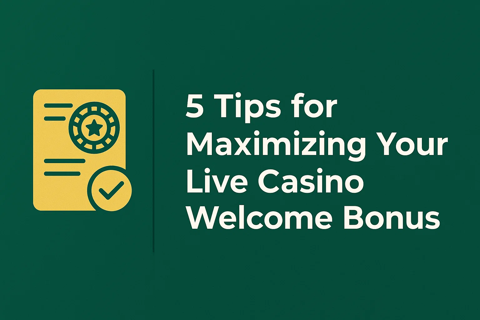 5 Tips for Maximizing Your Live Casino Welcome Bonus